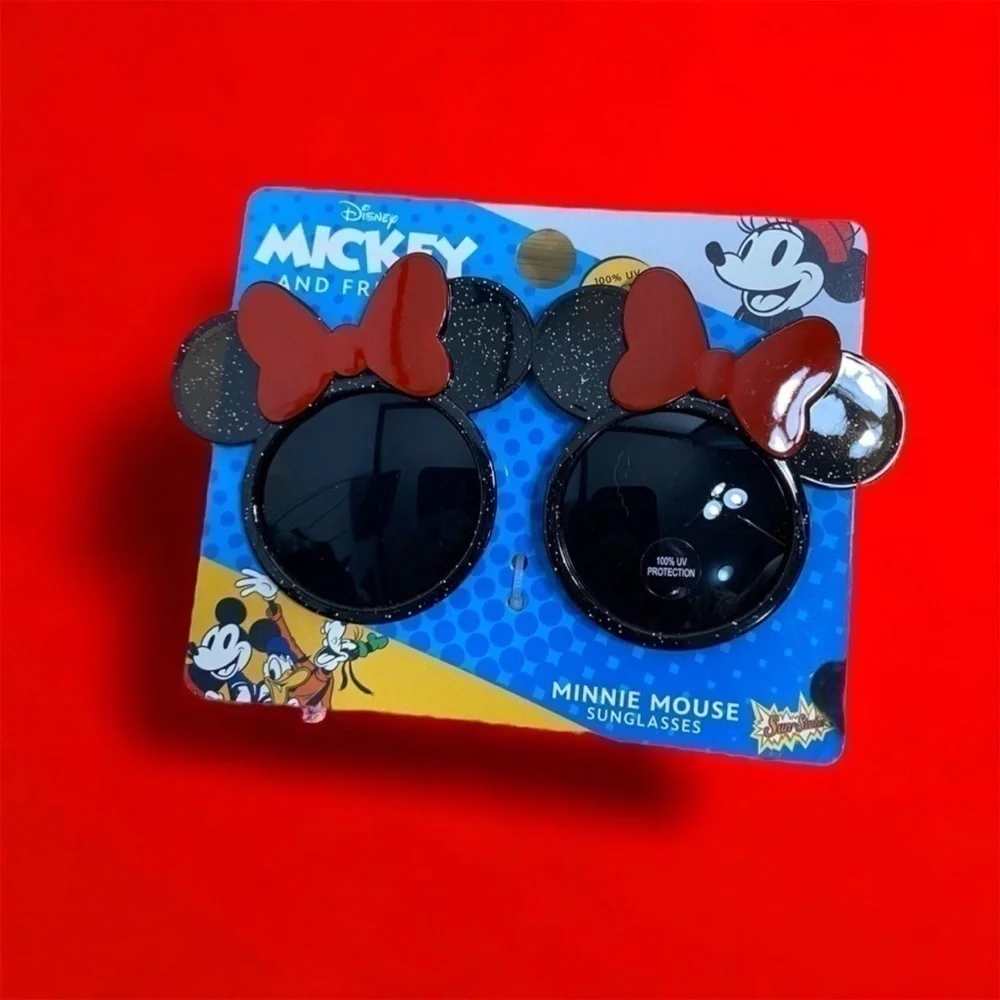 Minnie Mouse Bow Sunglasses 100% UV Protection Disney Black Red Kids